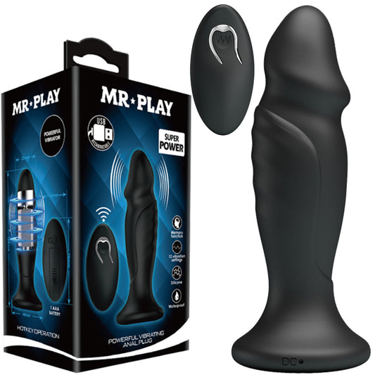 MR Play Powerful Vibrating Anal Plug Remote Control Butt Prostate Massager