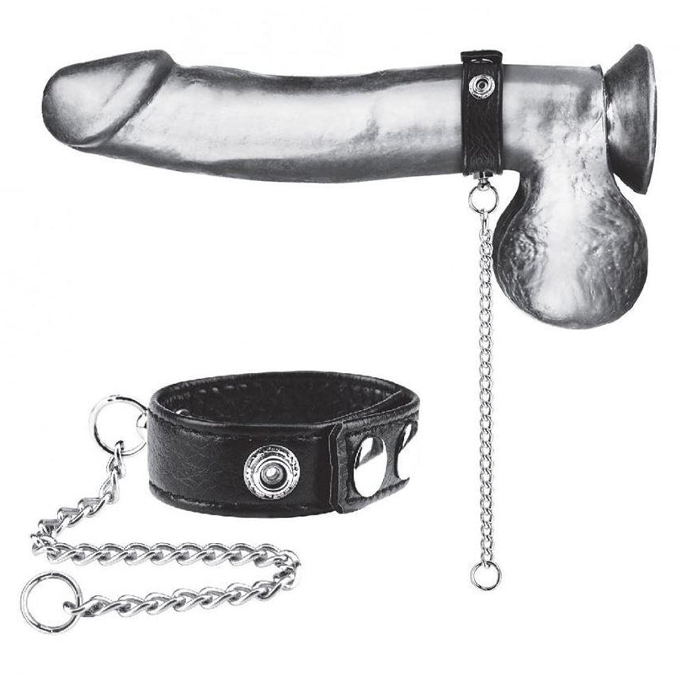 Electric EEL Snap Cock Ring with Leash Penis Bondage BDSM Fetish Sex Toy