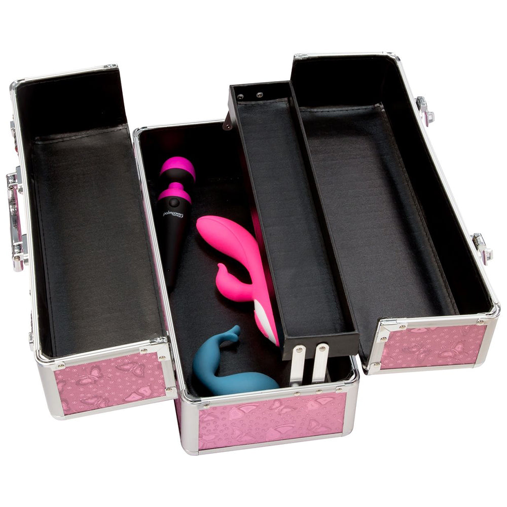 BMS Lockable KEYLESS Large Vibrator Case Sex Toy Storage Trunk Chest Pink