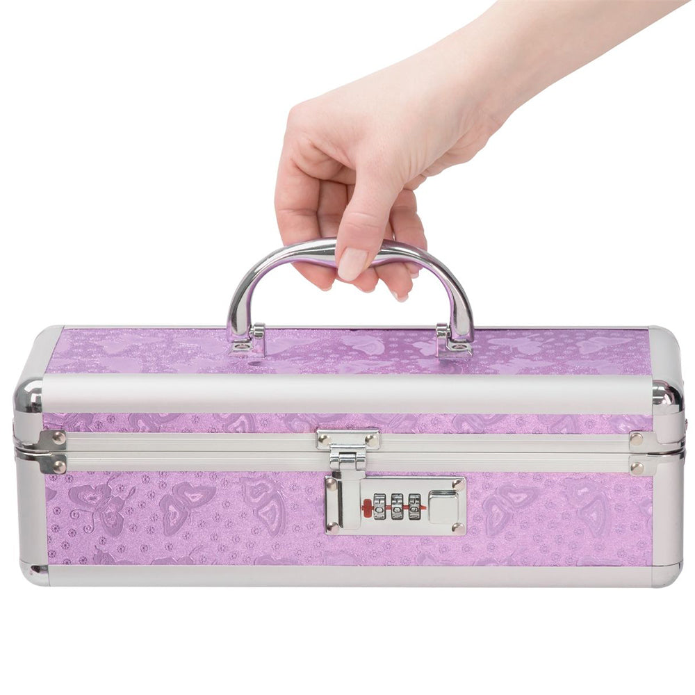 BMS Lockable KEYLESS Vibrator Case Sex Toy Storage Trunk Chest Purple