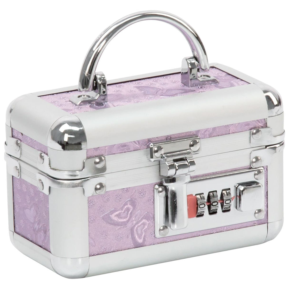 BMS Lockable KEYLESS Vibrator Case Sex Toy Storage Trunk Chest Mini Purple