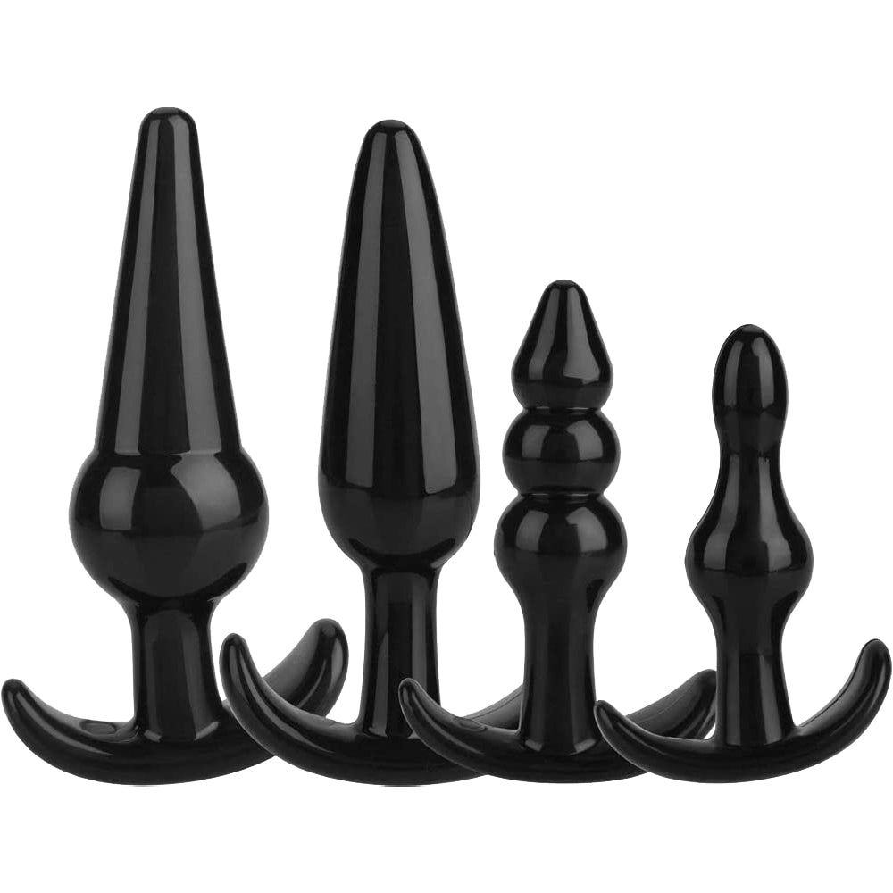 4-Pack Anal Plug Training Kit Butt Beads Unisex Bum Dildo