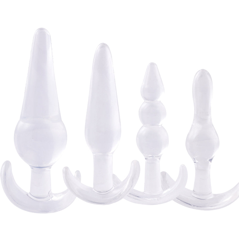 4-Pack Anal Plug Training Kit Butt Beads Unisex Bum Dildo