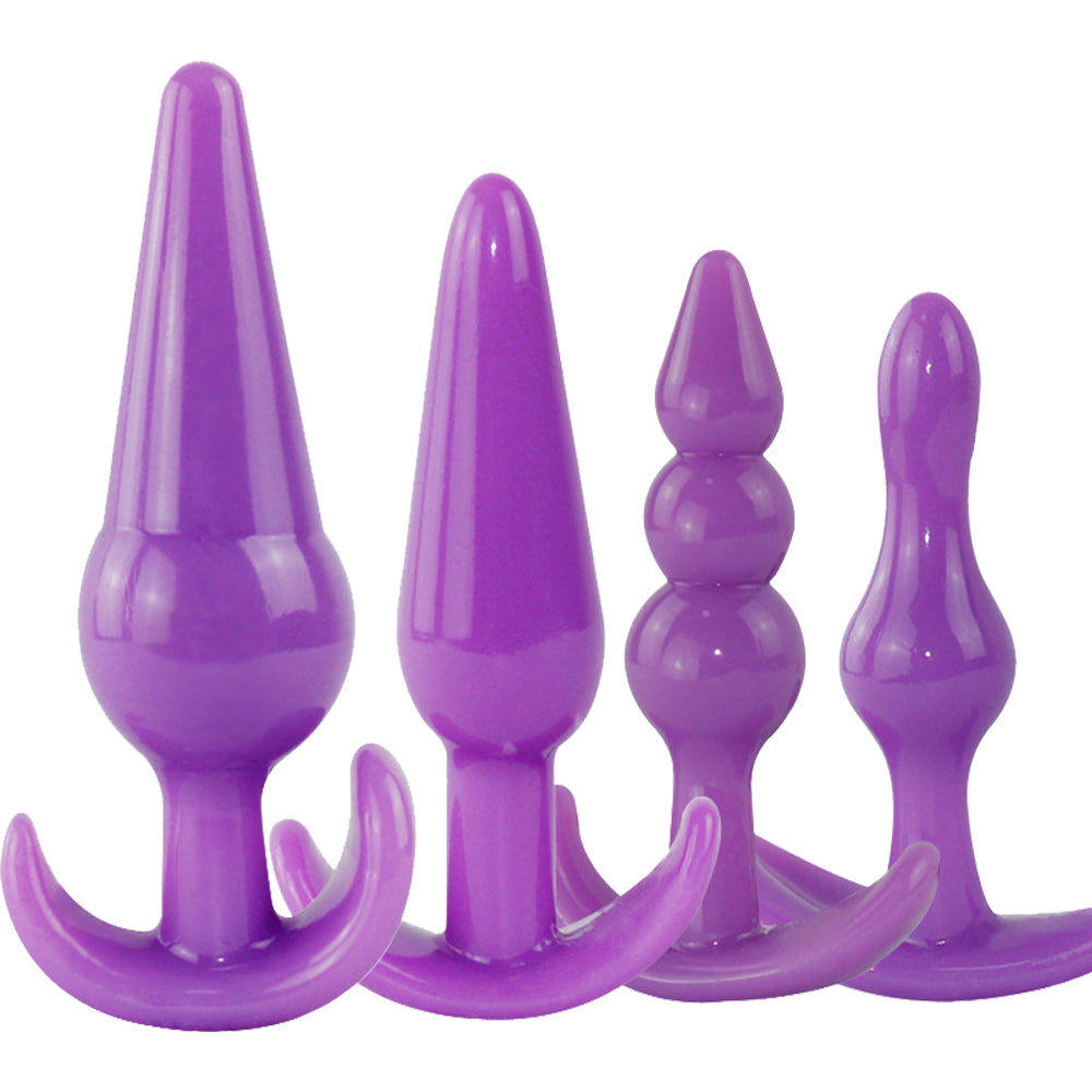 4-Pack Anal Plug Training Kit Butt Beads Unisex Bum Dildo