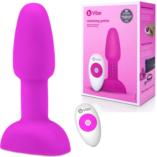 B-Vibe Rimming Plug Petite Fuchsia Vibrating Anal Plug Butt USB Sex Toy