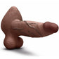 B-Vibe Slipskin Realistic Silicone Dildo- 8" Girthy Brown
