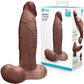 B-Vibe Slipskin Realistic Silicone Dildo- 9" Girthy Brown