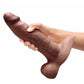 B-Vibe Slipskin Realistic Silicone Dildo- 9" Girthy Brown