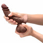 B-Vibe Slipskin Realistic Silicone Dildo-6.5" Curved Brown