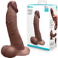 B-Vibe Slipskin Realistic Silicone Dildo-9" Curved Brown