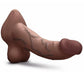 B-Vibe Slipskin Realistic Silicone Dildo-10" Curved Brown