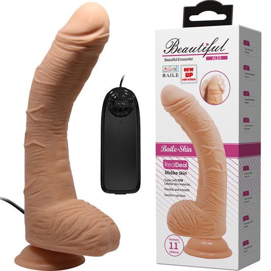 Baile Alex 11" Realistic Vibrating Dildo 28cm Dong Suction Cup