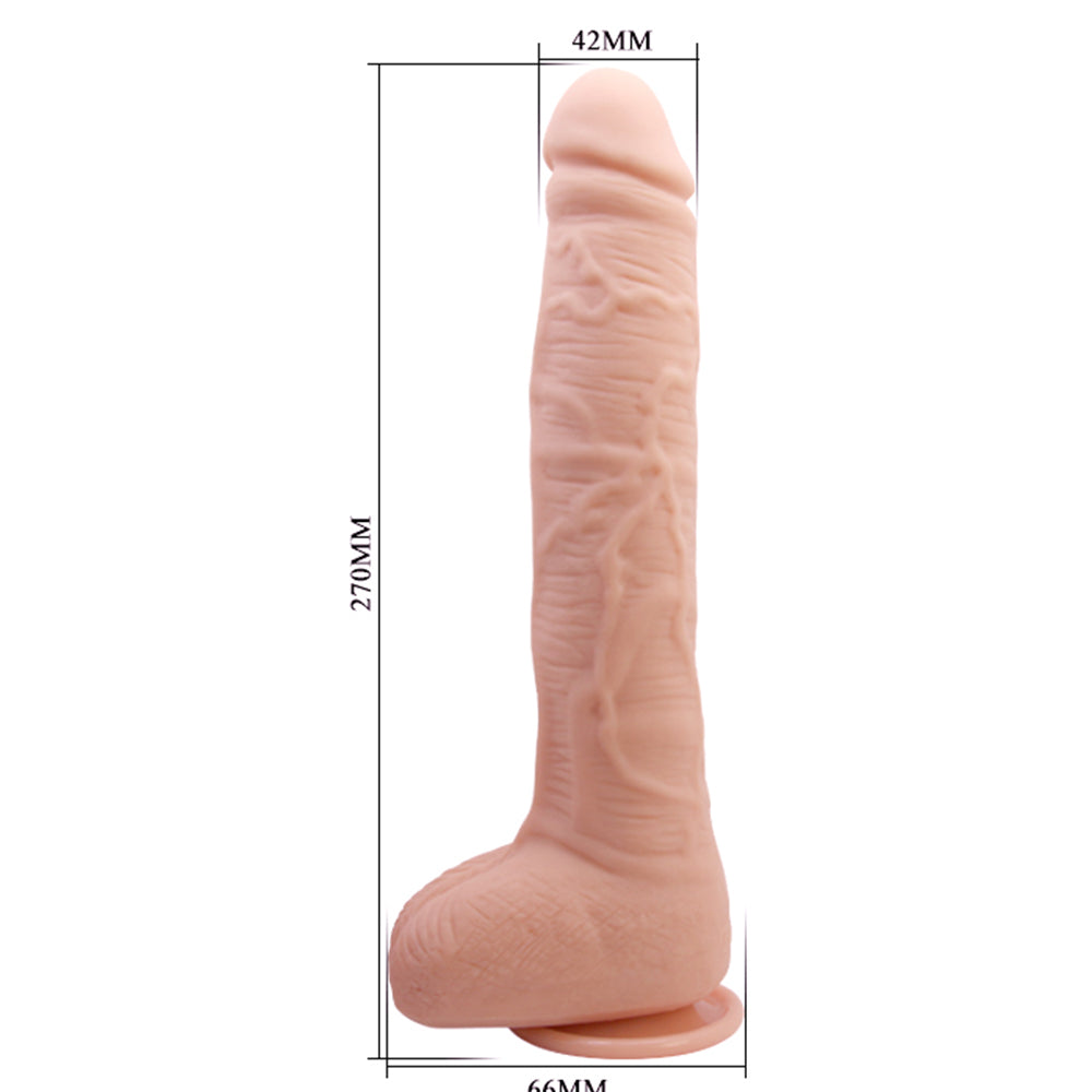 Dick 11" Straight Dildo w/Suction Base Flesh