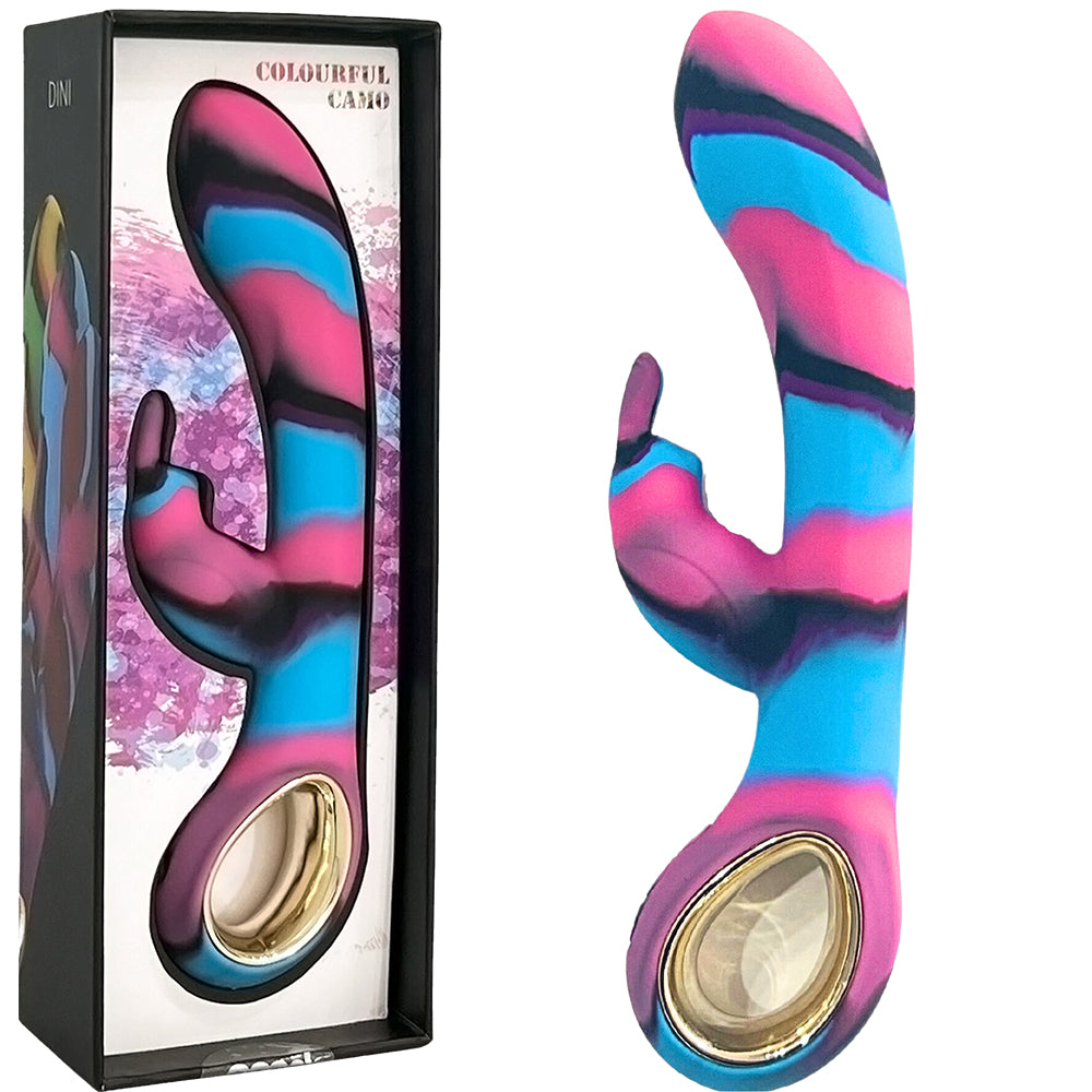 Camo Dini G Spot Rabbit Vibrator Heated Vibe Clitoral Stimulator USB Sex Toy