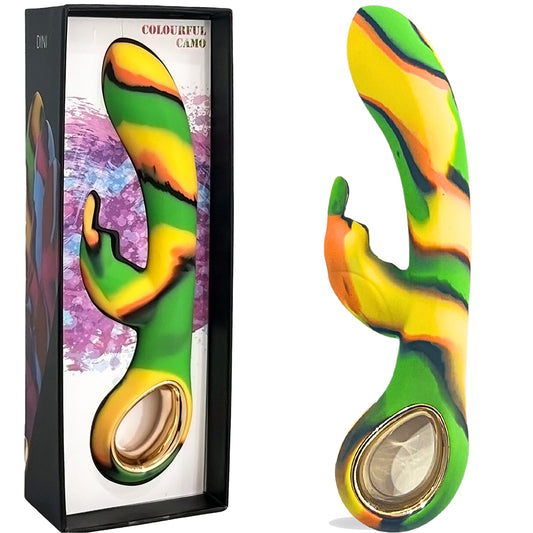 Camo Dini G Spot Rabbit Vibrator Heated Vibe Clitoral Stimulator USB Sex Toy