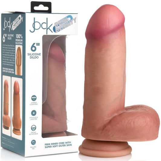 Jock 6" Dual Density Silicone Dildo Realistic Dong Suction Cup Couples Sex Toy