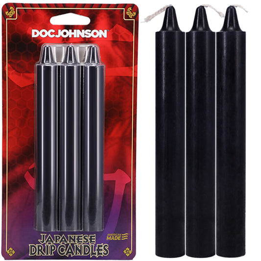 Doc Johnson Japanese Drip Candles BDSM Low Temperature Wax Bondage Play BLACK