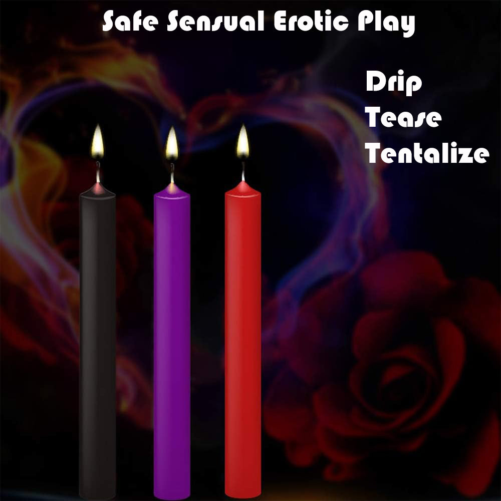 3 Pack BDSM Japanese Drip Candles Low Temperature Wax Play Bondage S&M Sex Toy