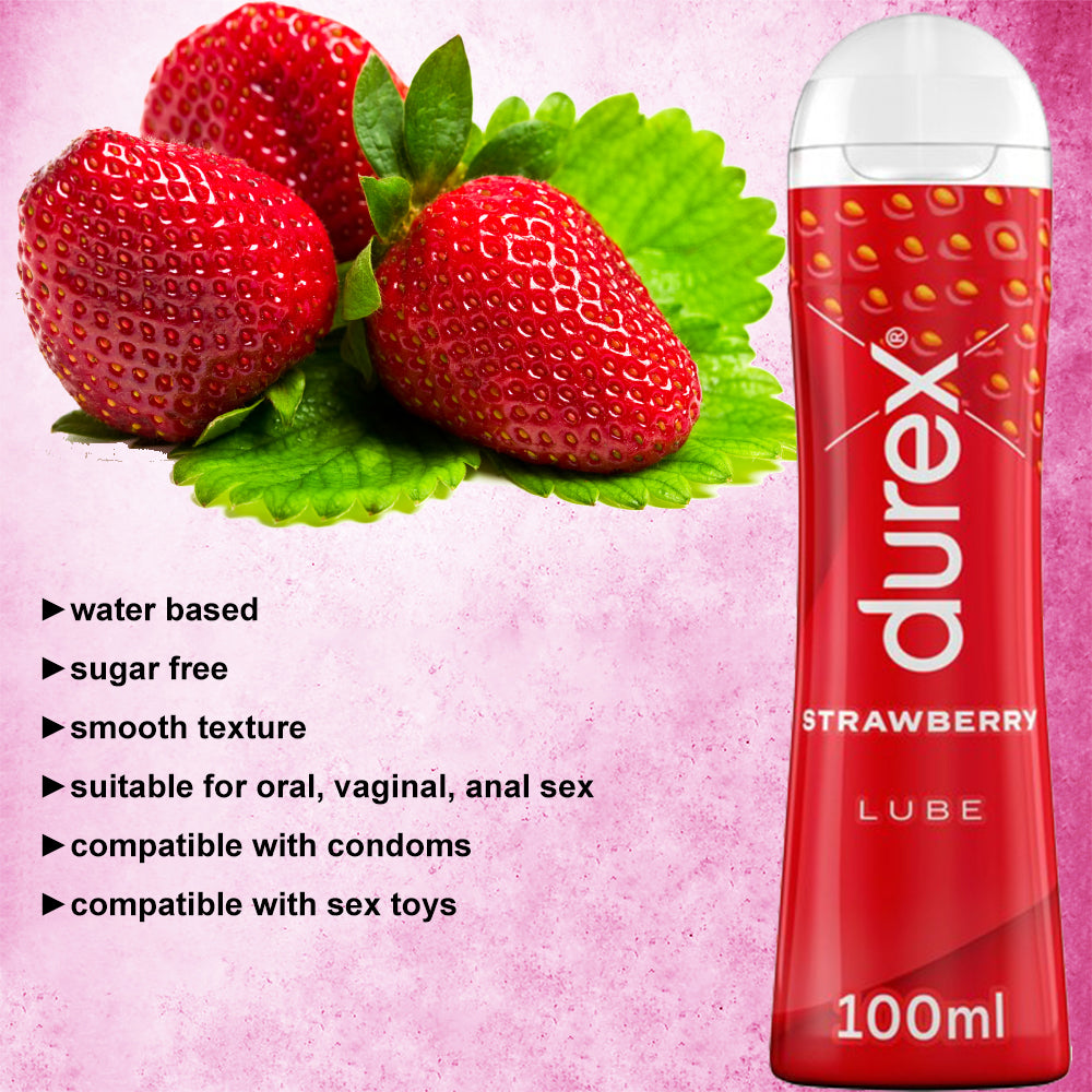 Durex Strawberry Lube 100ml Personal Lubricant Edible Oral Sex Lube mojozau Durex Strawberry Lube 100ml Personal Lubricant Edible Oral Sex Lube mojozau