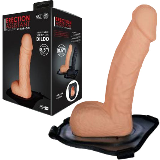 Erection Assistant Strap-On Hollow 8.5" Dildo Cock Adjustable Harness