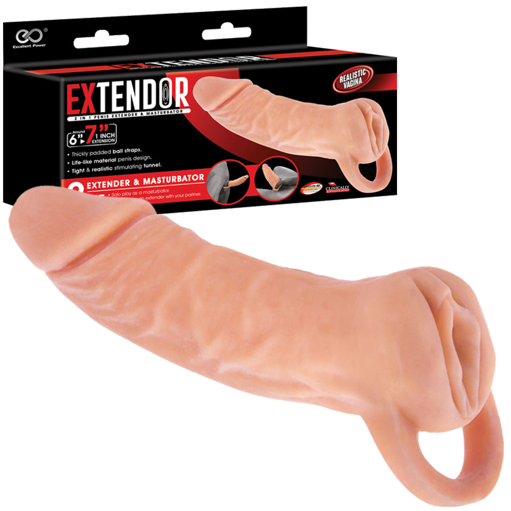 EXTENDOR 2-in-1 Penis Extender Sleeve Male Masturbator Couples  mojozau