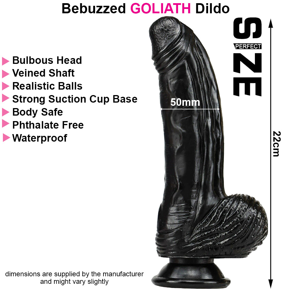 Goliath Giant Dildo Veined Suction Cup Dong Large XL XXL 22-26cm