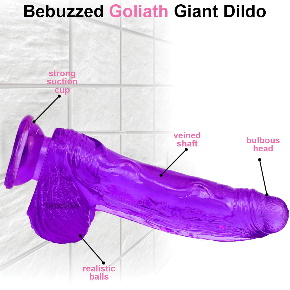 Goliath Giant Dildo Veined Suction Cup Dong Large XL XXL 22-26cm