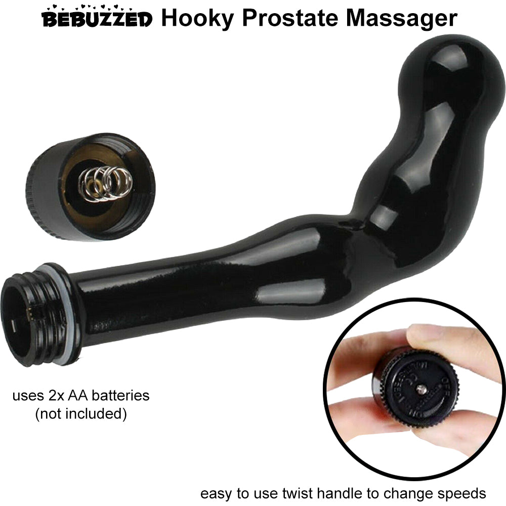 Hooky Vibrating Beaded Prostate Massager Curved Anal Butt Vibrator