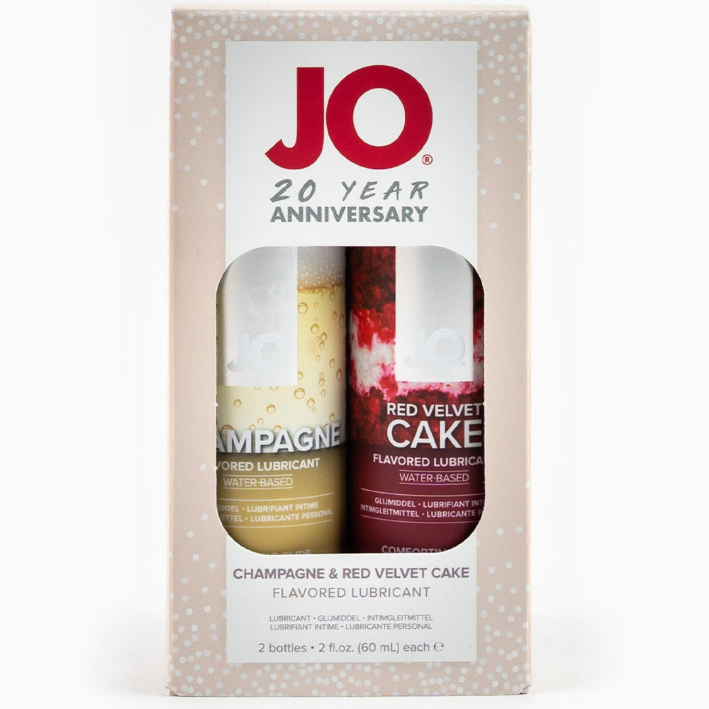 2-Pack System JO Champagne & Red Velvet Flavoured Lubricant Edible Oral Sex Lube