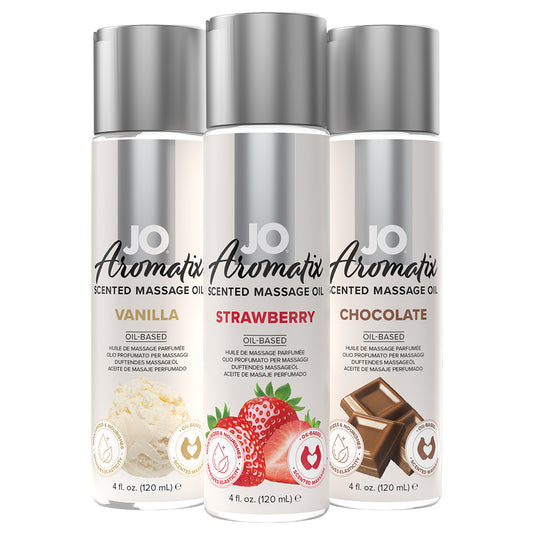 Jo Aromatix Scented Massage Oil Edible Chocolate Strawberry Vanilla Vitamin E