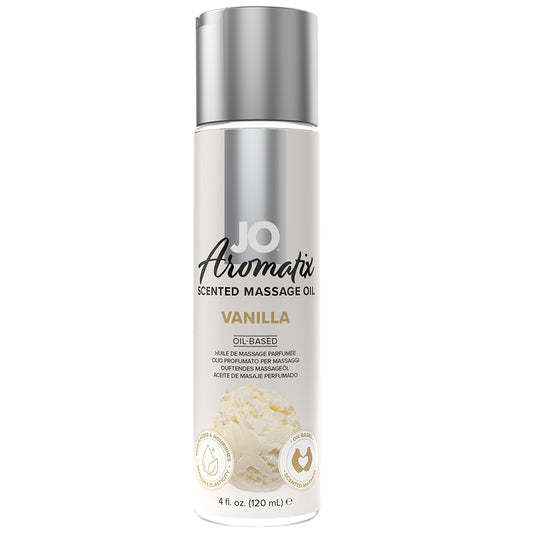 Jo Aromatix Scented Massage Oil Edible Vanilla Flavour Vitamin E Jojoba 120ml