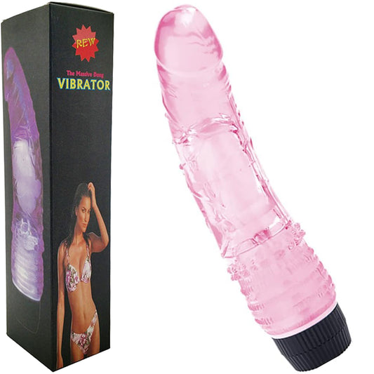 7.3" Silicone Jelly Squeezable G-Spot Vibrator Multi-Speed Pink