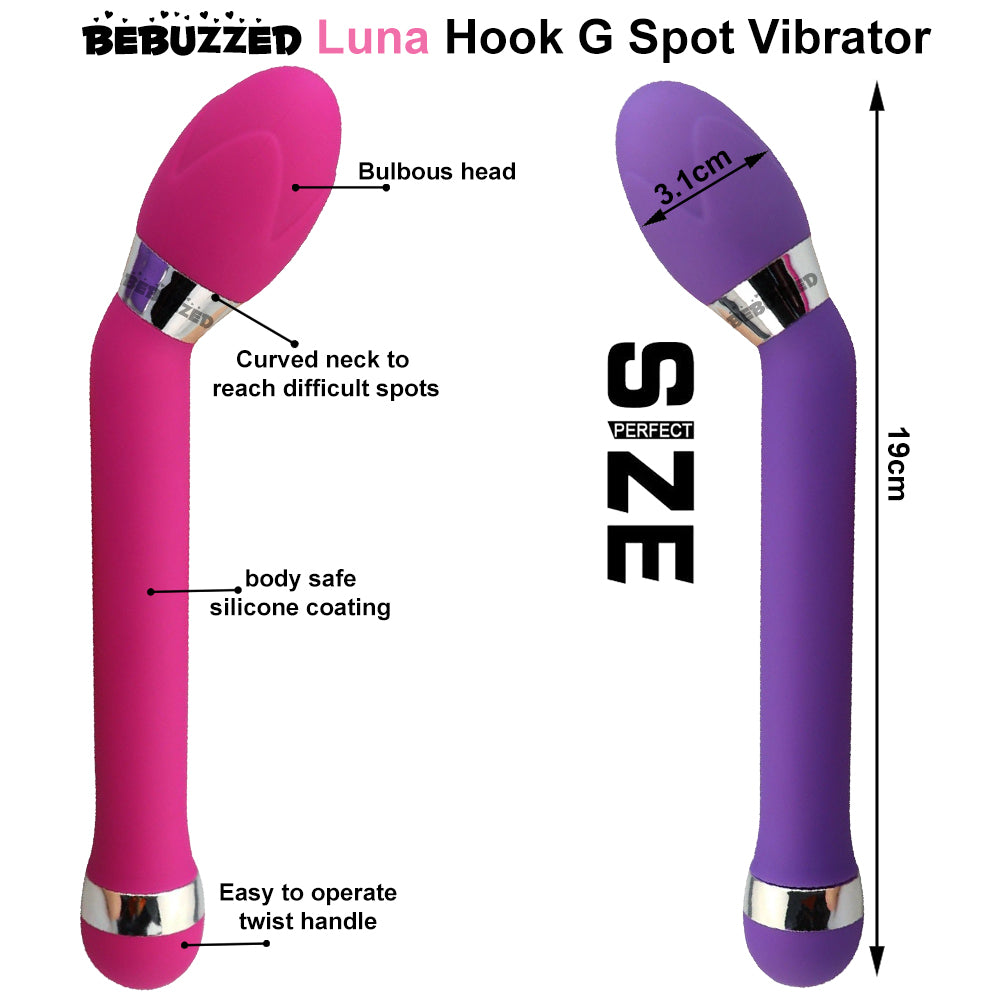 Luna G-Spot Prostate Massager Anal Curved Hook Vibrator Pink