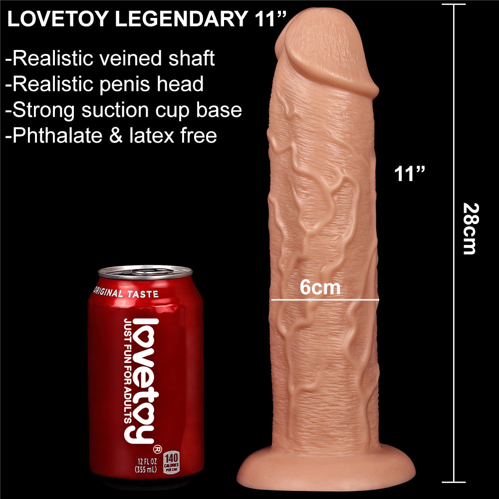 Lovetoy 11" Large Realistic Long Dildo Suction-Cup Dong