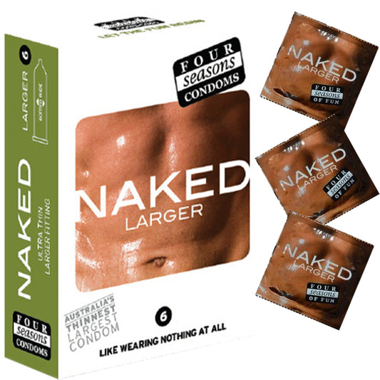 Four Seasons Naked Larger Condoms 6's Width 60mm