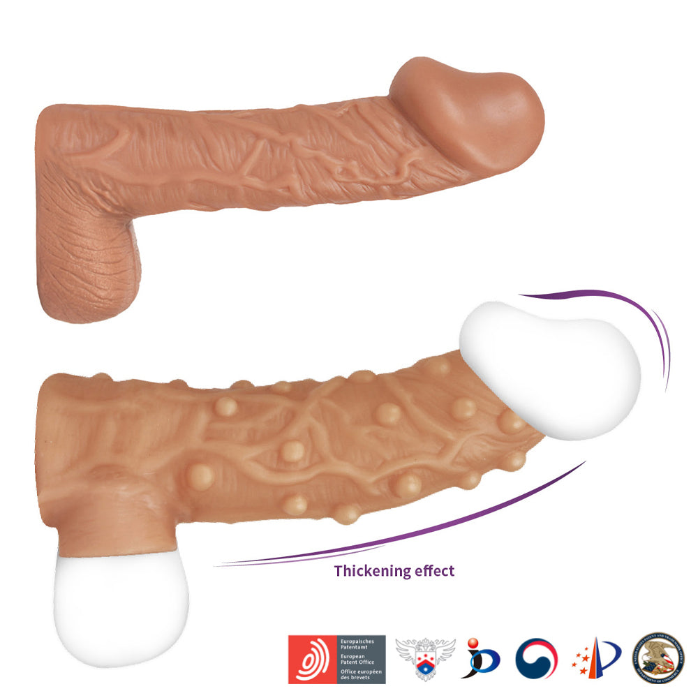 Kokos Nude Sleeve 2 Medium Male Penis Extender Cock Extension Couples Sex Toy