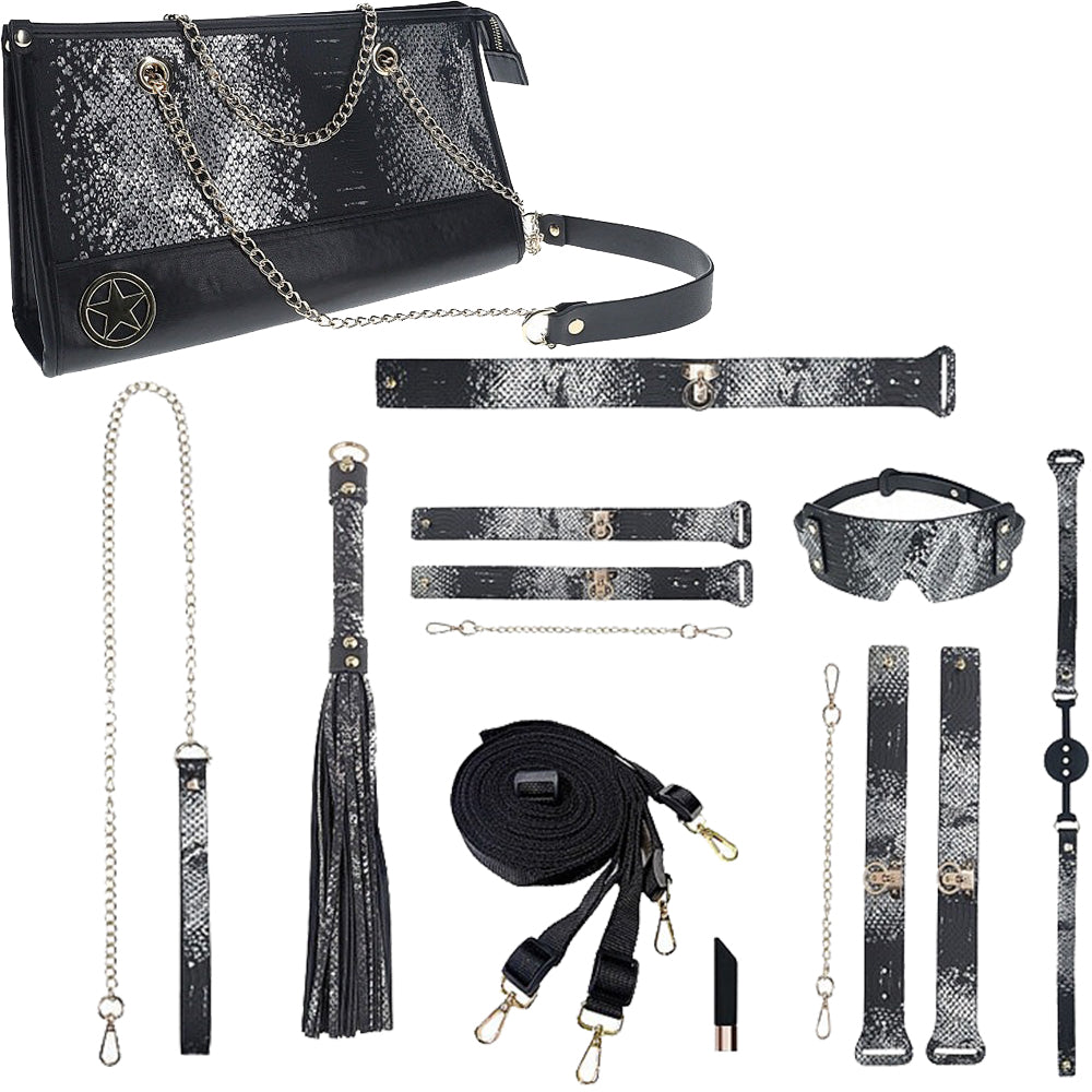 OUCH! Florence Collection BDSM Luxury Bondage Kit +Bag Black