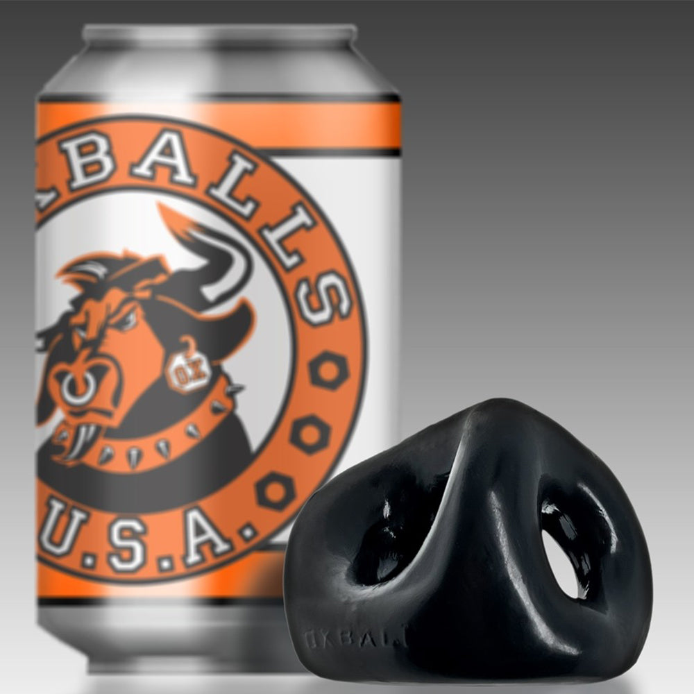 OXBALLS TRI-SPORT XL thicker 3-ring Cocksling Penis & Ball Ring BLACK