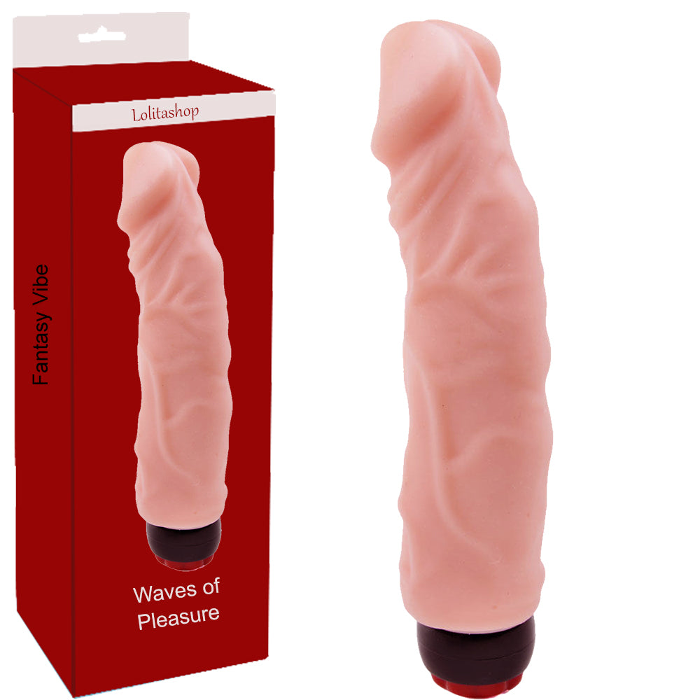 BeBuZZed Perfect 24cm Veined Vibrating Dildo Large Flesh