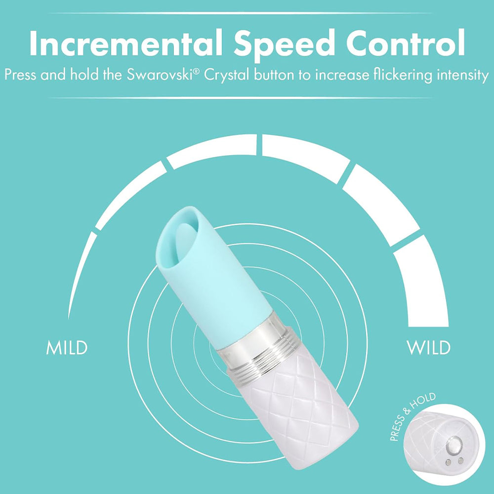 Pillow Talk LUSTY Luxurious Tongue Flickering Vibrator Lipstick Teal