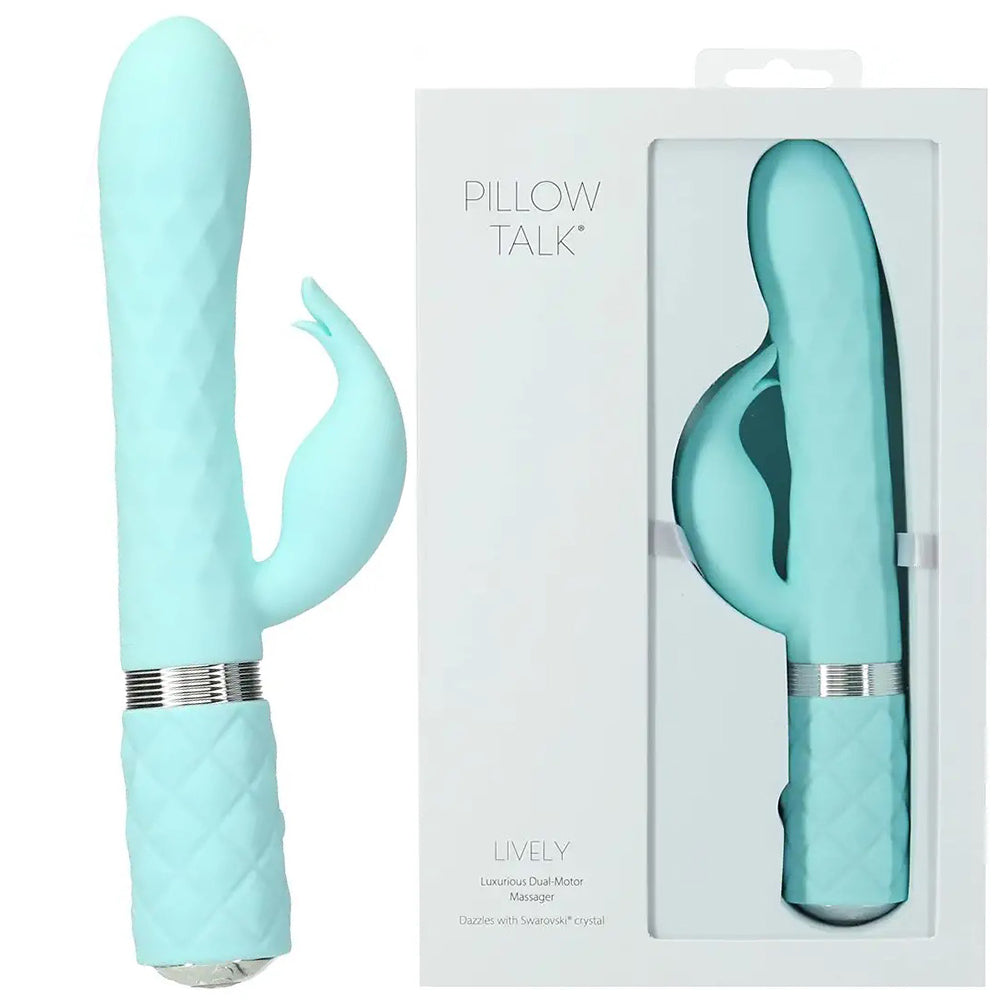 Pillow Talk Lively Rotating Shaft G Spot Rabbit Vibrator Teal