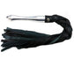 Black Leather Flogger with Aluminum Handle