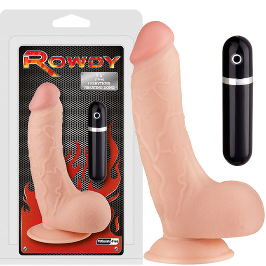 Rowdy 7.5" Vibrating Dildo Realistic Dong Suction Cup REMOTE Couples Sex Toy