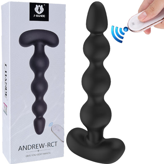 Andrew Beaded Anal Vibrator Remote Control Butt Plug Prostate Massager Sex Toy