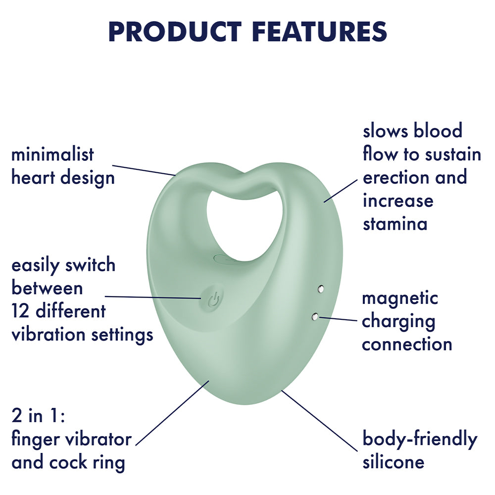 Satisfyer Perfect Pair 3 2-in-1 Finger Vibrator + Cock Ring Couples Sex Toy