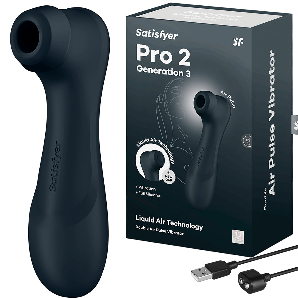 Satisfyer Pro 2 Gen 3 Liquid Air Pulse Clitoral Stimulator Vibrator Black