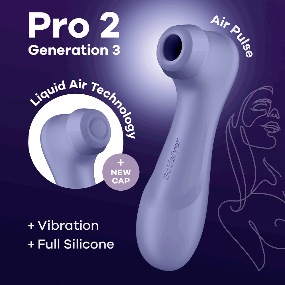 Satisfyer Pro 2 Gen 3 G3 Liquid Air Pulse Clitoral Stimulator Vibrator Purple