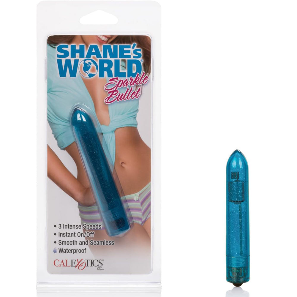 Calexotics Shane's World Sparkle Bullet 4" Blue Vibrator