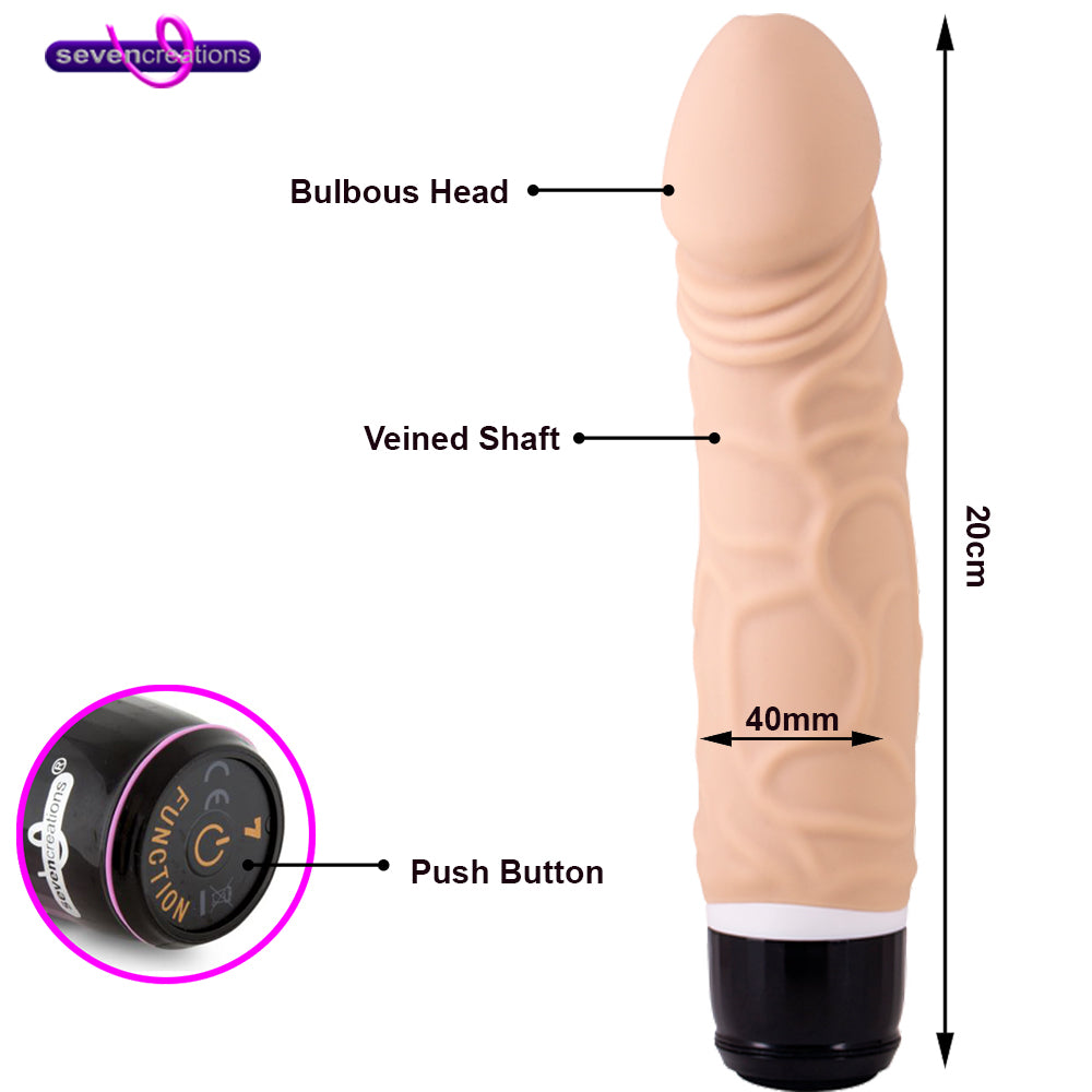 Seven Creations Silicone Classic Patriot 8" Dildo Vibrator