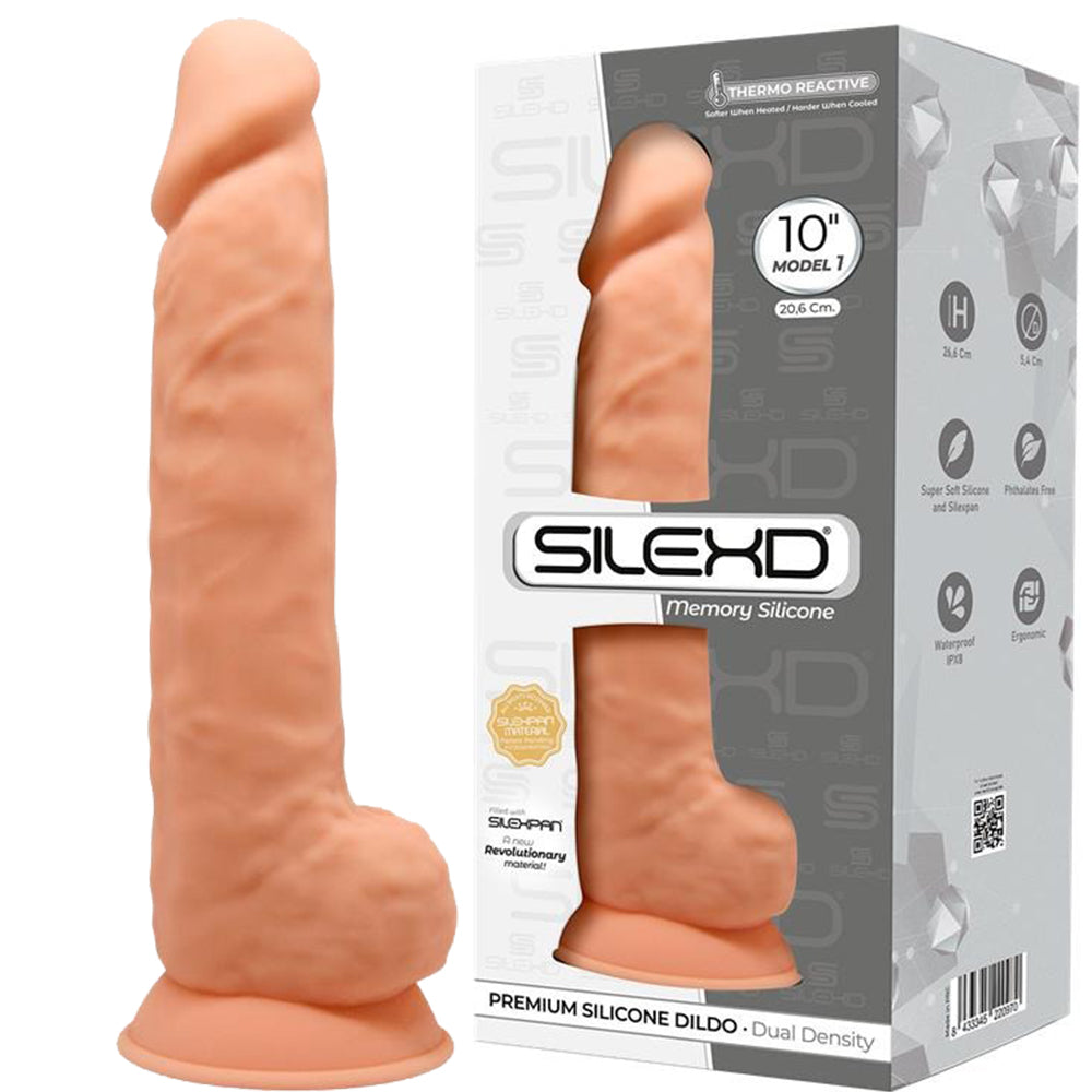 SILEXD MODEL 1 FLESH 10" Realistic Silicone Dildo Balls Suction Cup